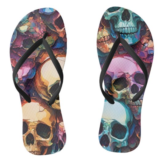 Funky Skulls Teenslippers (Voetbed)