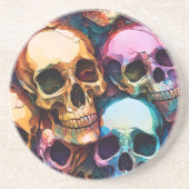 Funky Skulls Zandsteen Onderzetter (Voorkant)