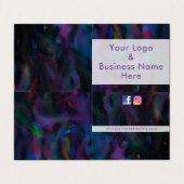 Funky smokey zuivert waterkleurontwerp visitekaartje (Buitenkant ongevouwen)