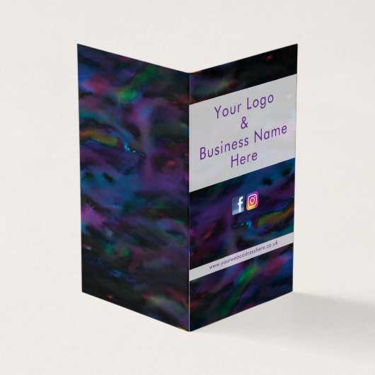 Funky smokey zuivert waterkleurontwerp visitekaartje (Buitenkant)