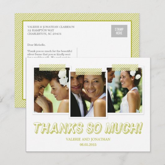 Funky Snapshots Dank je wel Briefkaart (Voorkant / Achterkant)