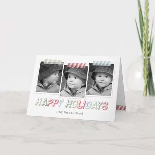 Funky Snapshots Holiday Photo Card Feestdagen Kaart (Voorkant)