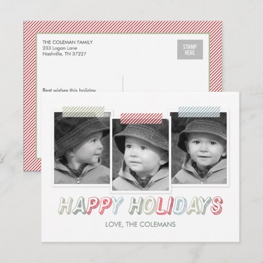 Funky Snapshots Vakantie Fotokaart Briefkaart (Voorkant / Achterkant)