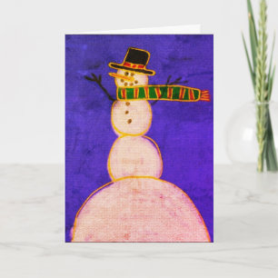 Funky Sneeuwman Abstracte Kunst Kaart