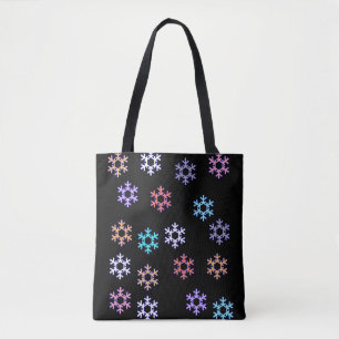 Funky Sneeuwvlokken All Over Print Tote Tas