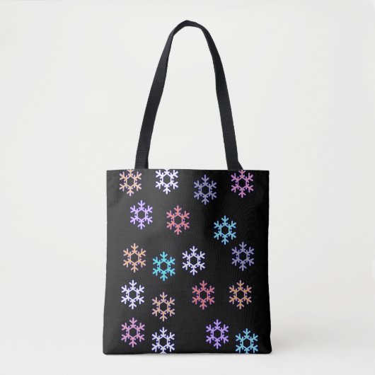 Funky Sneeuwvlokken All Over Print Tote Tas (Voorkant)
