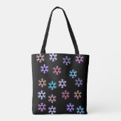 Funky Sneeuwvlokken All Over Print Tote Tas (Achterkant)