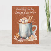 Funky Snowflake Hot Chocolate Winter Card Kaart (Voorkant)