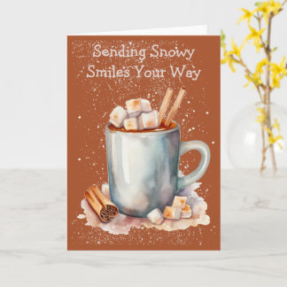 Funky Snowflake Hot Chocolate Winter Card Kaart