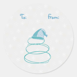 Funky Snowman Gift Label Sticker