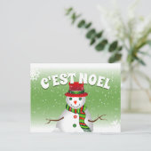 Funky Snowman in Red White en Green Feestdagenkaart (Staand voorkant)