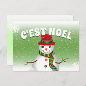 Funky Snowman in Red White en Green Feestdagenkaart (Voorkant / Achterkant)