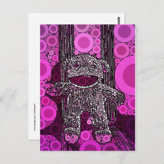 Funky Sock Monkey Circles Bubbles Pop Art Briefkaart (Voorkant / Achterkant)