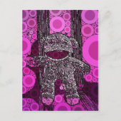 Funky Sock Monkey Circles Bubbles Pop Art Briefkaart (Voorkant)