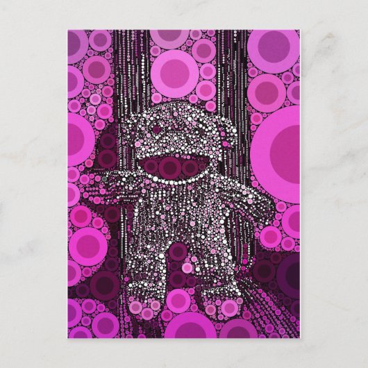 Funky Sock Monkey Circles Bubbles Pop Art Briefkaart (Voorkant)
