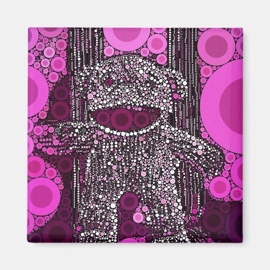 Funky Sock Monkey Circles Bubbles Pop Art Magneet (Voorkant)
