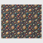 funky Solar System patroon Wrapping Paper Cadeaupapier (Vlak)