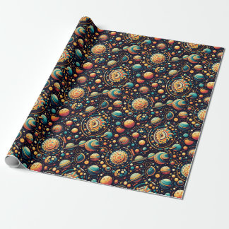 funky Solar System patroon Wrapping Paper Cadeaupapier