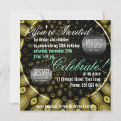 Funky Solar Zonnebloem Olijfgroen + Mint Party Kaart (Achterkant)