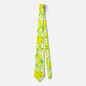 Funky Sour Figres Yellow Flowers Pattern Stropdas (Voorkant)