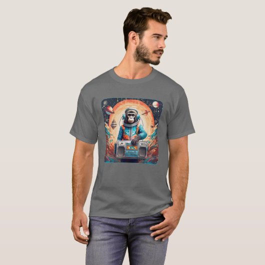 Funky Space Monkey T-shirt (Voorkant volledig)