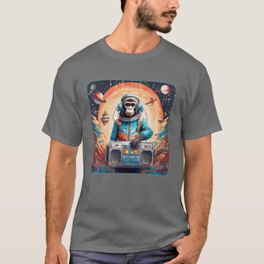Funky Space Monkey T-shirt (Voorkant)