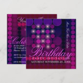 Funky Sparkle Disco Party Verjaardagsuitnodigingen Kaart (Voorkant / Achterkant)