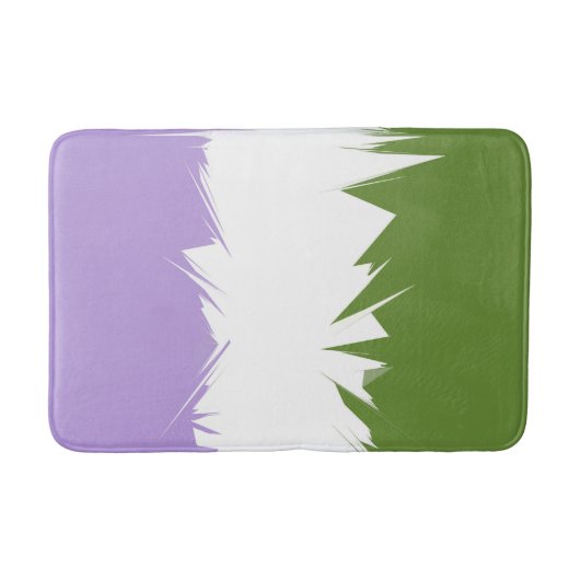 Funky Spiky ZigZag Abstract Genderqueer Pride Vlag Badmat (Voorkant)
