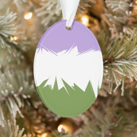 Funky Spiky ZigZag Abstract Genderqueer Pride Vlag Ornament (Boom)