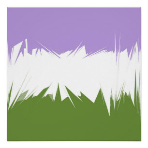 Funky Spiky ZigZag Abstract Genderqueer Pride Vlag Perfect Poster