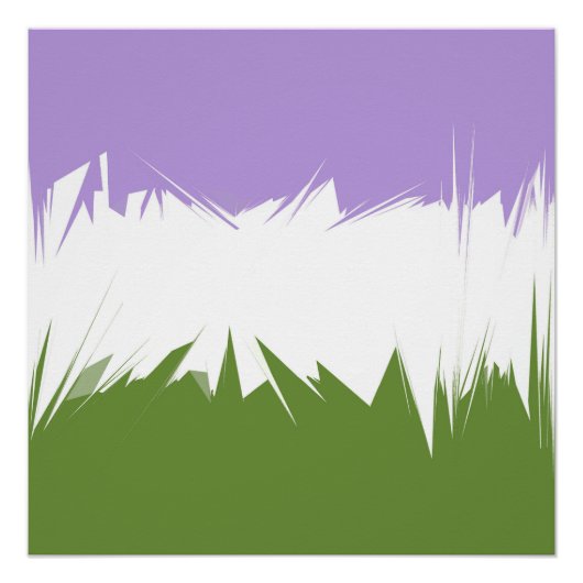 Funky Spiky ZigZag Abstract Genderqueer Pride Vlag Perfect Poster (Voorkant)