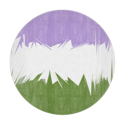 Funky Spiky ZigZag Abstract Genderqueer Pride Vlag Snijplank (Voorkant)