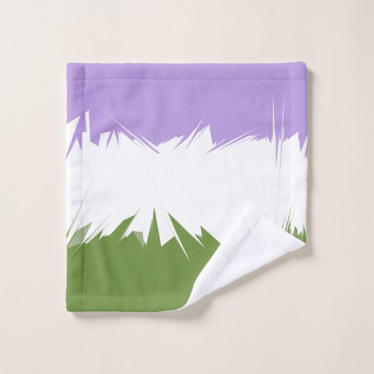 Funky Spiky ZigZag Abstract Genderqueer Pride Vlag Washandje (Wasdoekje)