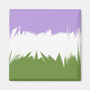 Funky Spiky ZigZag Abstracte Genderqueer Pride Fla Magneet