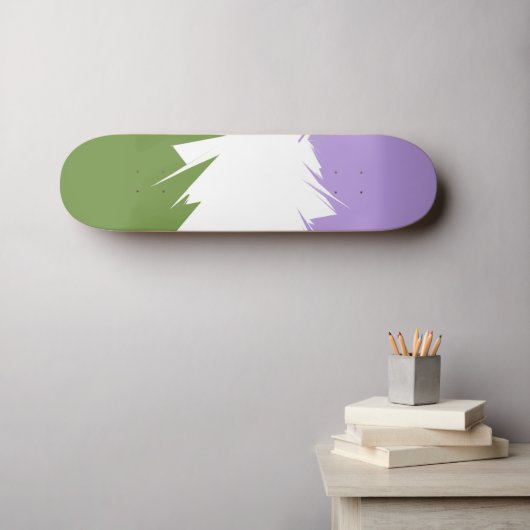 Funky Spiky ZigZag Abstracte Genderqueer Pride Fla Persoonlijk Skateboard (Muurkunst (Horizontaal))