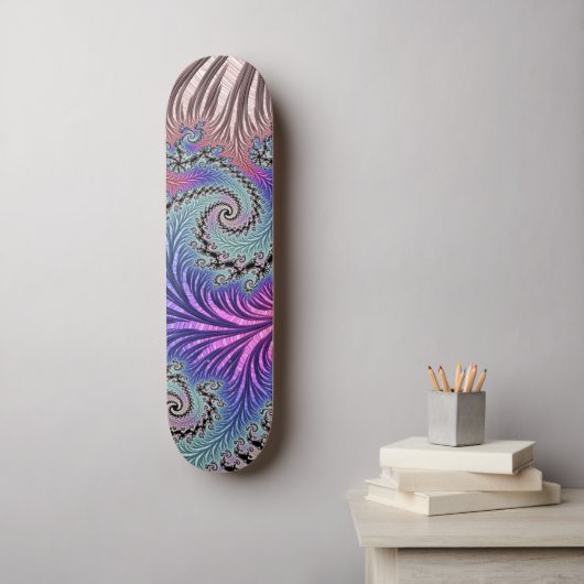 Funky spiraal fractaal persoonlijk skateboard (Muurkunst)