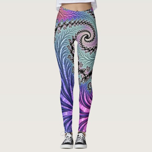Funky Spiraal Fractal Leggings (Voorkant)
