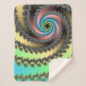 Funky Spiral Pastel Rainbow Fractal Sherpa Deken (Voorkant)