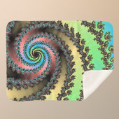 Funky Spiral Pastel Rainbow Fractal Sherpa Deken