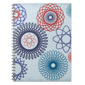 Funky Spirografen Geometric Pattern Blue Red Notitieboek (Voorkant)