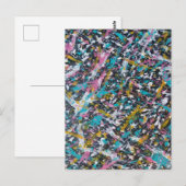 Funky Splatter Art over Black Briefkaart (Voorkant / Achterkant)
