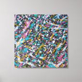 Funky Splatter Art over Black Canvas Afdruk (Voorkant)