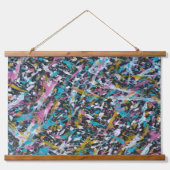 Funky Splatter Art over Black Hangend Wandkleed (Voorkant)