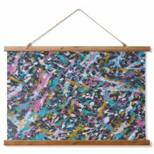 Funky Splatter Art over Black