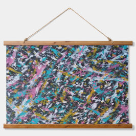 Funky Splatter Art over Black Hangend Wandkleed