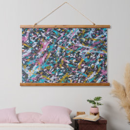 Funky Splatter Art over Black Hangend Wandkleed