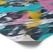 Funky Splatter Art over Black Poster (Hoek)