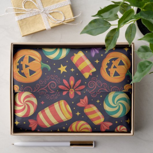 Funky Spooky Snoep en Jack-o'-Lanterns Halloween Tissuepapier (Geschenk)