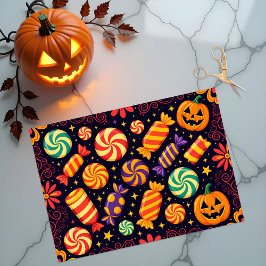 Funky Spooky Snoep en Jack-o'-Lanterns Halloween Tissuepapier