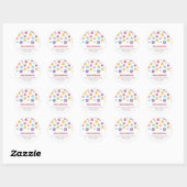 Funky Spring Bloem Patroon Retouradres Ronde Sticker (Vel)